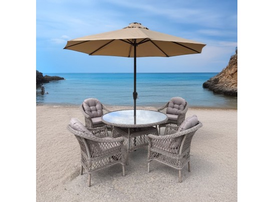 Комплект мебели T219/LV-217 Beige (4+1) с подушками в комплекте в Каменске-Уральском