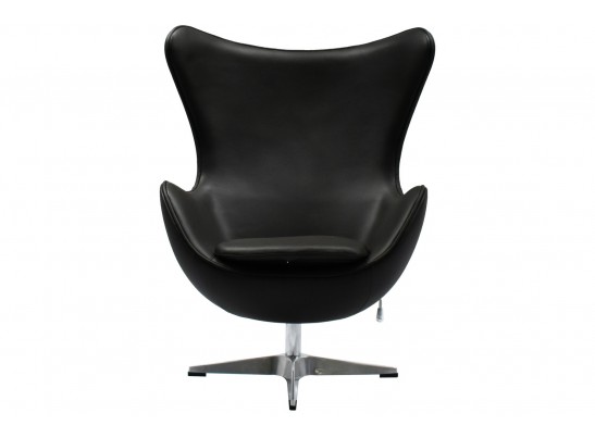 Кресло EGG STYLE чёрный, натуральная кожа в Каменске-Уральском