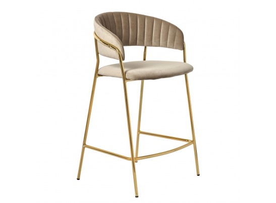 Комплект из 2-х стульев полубарных Turin латте с золотыми ножками в Каменске-Уральском