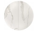 Стол Rudolf круглый раскладной 100-130x100x75см, светлый керамогранит, черный в Каменске-Уральском