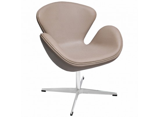Кресло SWAN STYLE CHAIR латте, экокожа в Каменске-Уральском