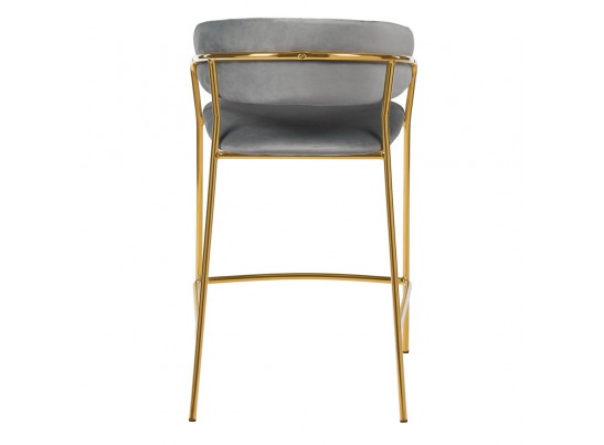 Комплект из 2-х стульев полубарных Turin серый с золотыми ножками в Каменске-Уральском