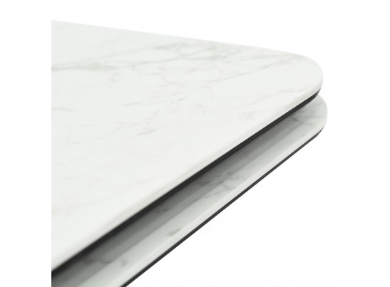 Стол Vito раскладной 120-184x80x75см, керамогранит белый мрамор, чёрный в Каменске-Уральском