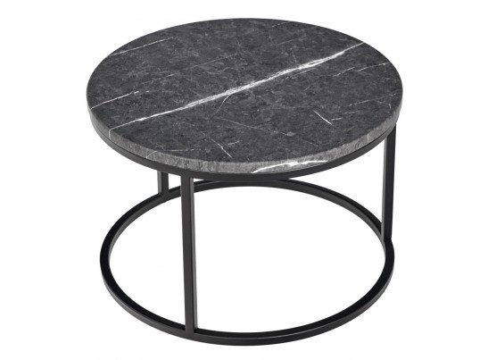 Набор кофейных столиков Tango серый мрамор с чёрными ножками, 2шт в Каменске-Уральском