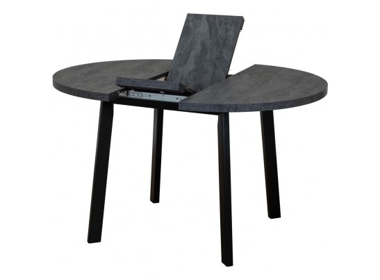 Стол Next круглый раскладной 90-120x90x76,5см, Угольный камень, чёрный в Каменске-Уральском