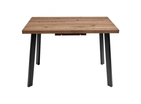 Стол Dublin раскладной 110-140х70х77 лиственница горная с чёрными ножками в Каменске-Уральском