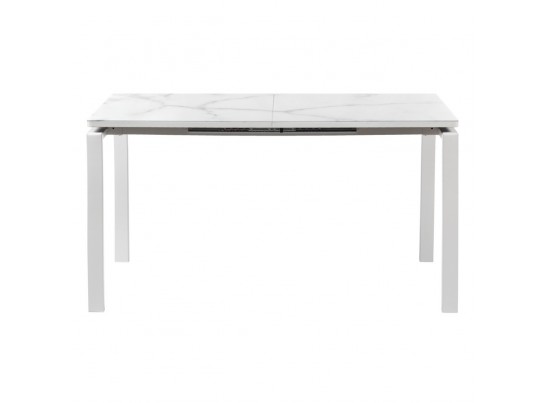 Стол Areal раскладной 140-180х80х75 белый мрамор с белыми ножками в Каменске-Уральском