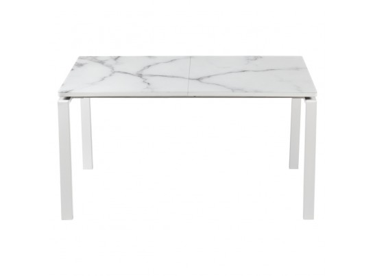 Стол Areal раскладной 140-180х80х75 белый мрамор с белыми ножками в Каменске-Уральском