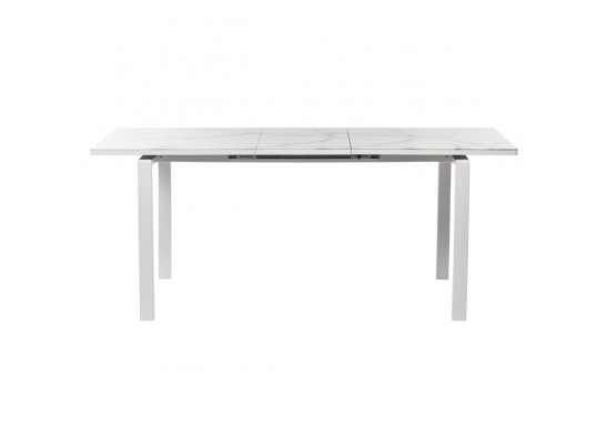 Стол Areal раскладной 140-180х80х75 белый мрамор с белыми ножками в Каменске-Уральском