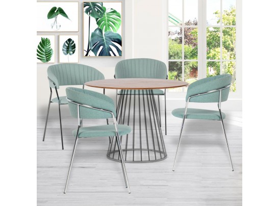 Стол Liverpool 110см, орех с хромированными ножками в Каменске-Уральском