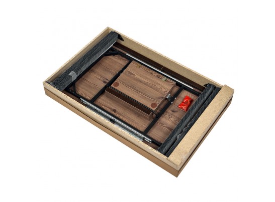 Стол Dublin раскладной 110-140х70х77 лиственница горная с чёрными ножками в Каменске-Уральском