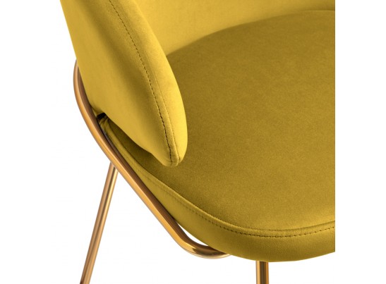 Стул-полукресло Emil горчичный с золотыми ножками в Каменске-Уральском