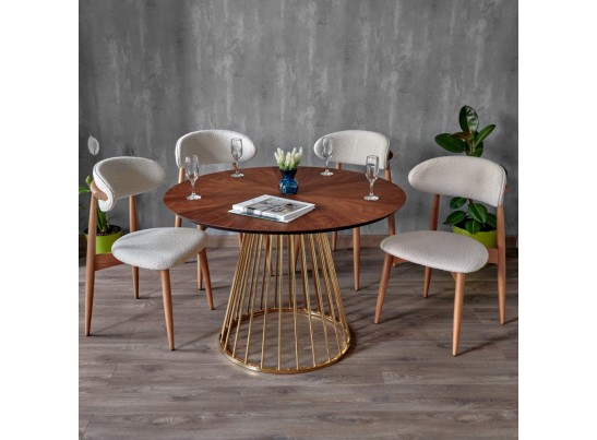 Стул Lucas латте букле с ножками цвета орех в Каменске-Уральском