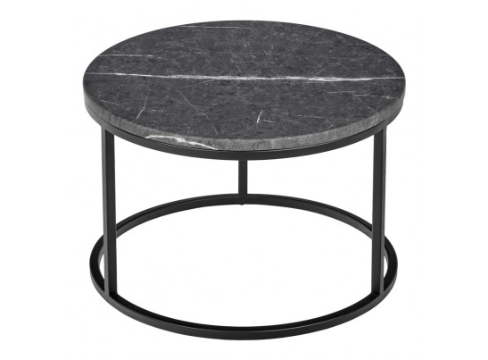 Набор кофейных столиков Tango серый мрамор с чёрными ножками, 2шт в Каменске-Уральском