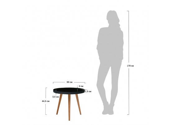 Столик кофейный Aurora чёрный в Каменске-Уральском