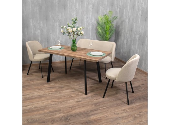 Стол Dublin раскладной 110-140х70х77 лиственница горная с чёрными ножками в Каменске-Уральском