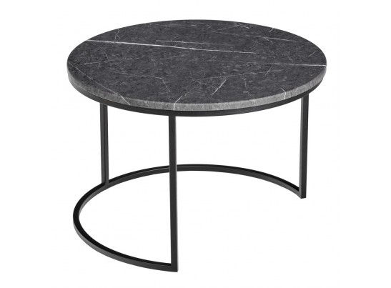 Набор кофейных столиков Tango серый мрамор с чёрными ножками, 2шт в Каменске-Уральском