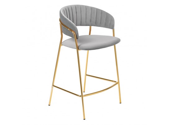 Комплект из 2-х стульев полубарных Turin серый с золотыми ножками в Каменске-Уральском