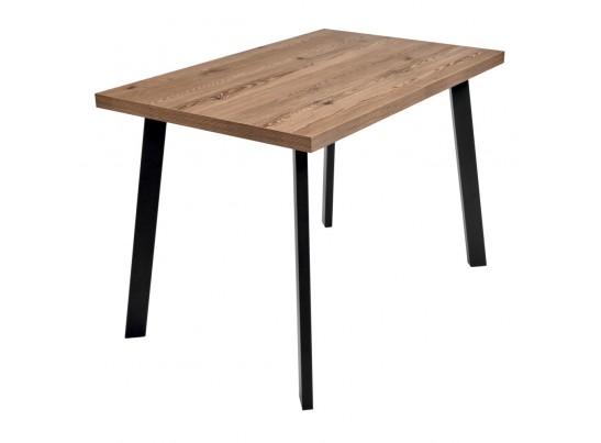 Стол Dublin раскладной 110-140х70х77 лиственница горная с чёрными ножками в Каменске-Уральском