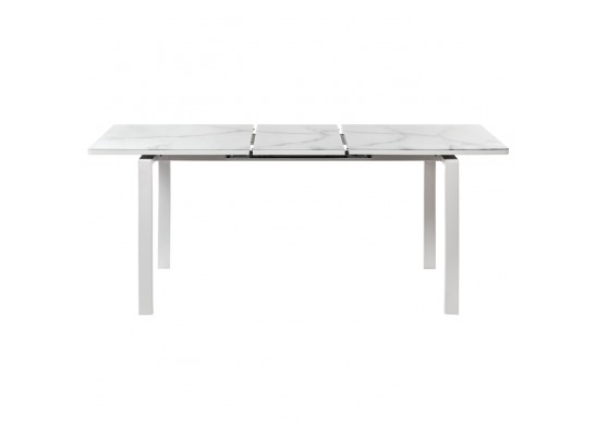 Стол Areal раскладной 140-180х80х75 белый мрамор с белыми ножками в Каменске-Уральском