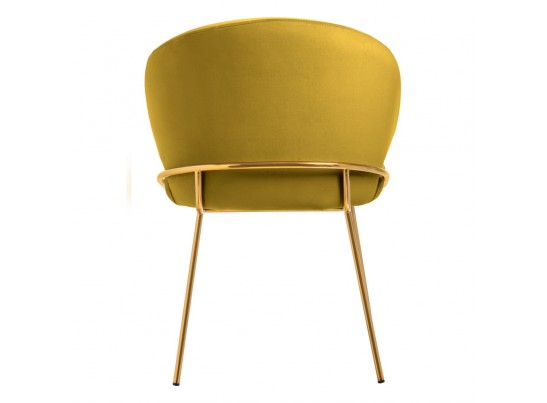 Стул-полукресло Emil горчичный с золотыми ножками в Каменске-Уральском