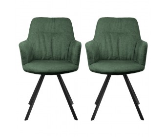 Комплект из 2-х стульев Grant зелёный шенилл на поворотном механизме