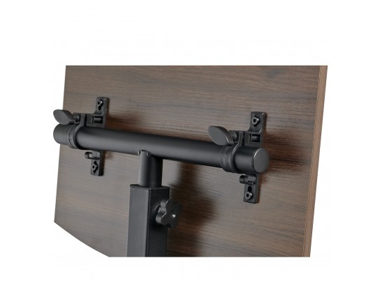 Стол многофункциональный на колёсах, 48x40 см, «РОЛЕТ», 1 ножка, регул.высота, мдф, металл, тёмн. дерево, чёрный в Каменске-Уральском