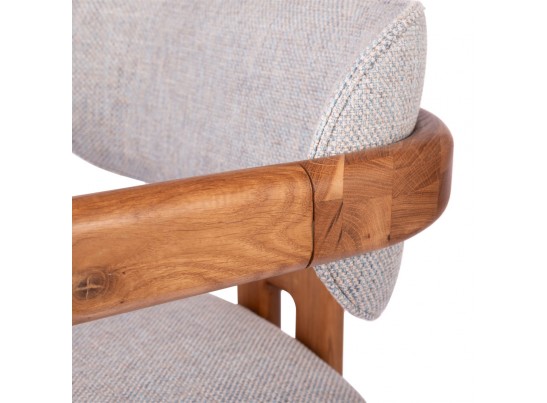 Стул Rich рогожка бежево-голубая с ножками цвета орех в Каменске-Уральском