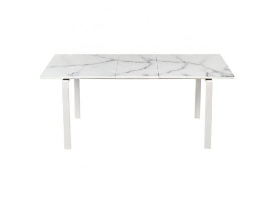 Стол Areal раскладной 140-180х80х75 белый мрамор с белыми ножками в Каменске-Уральском