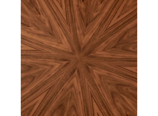 Стол Liverpool диам.110см, шпон орех лучевой набор, с чёрными ножками в Каменске-Уральском