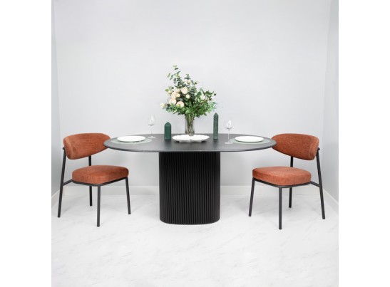 Стул Lucas 2 терракотовый шенилл с чёрными ножками в Каменске-Уральском