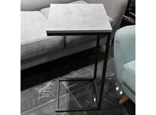 Придиванный столик Loft 35x35см, серый мрамор с чёрными ножками в Каменске-Уральском