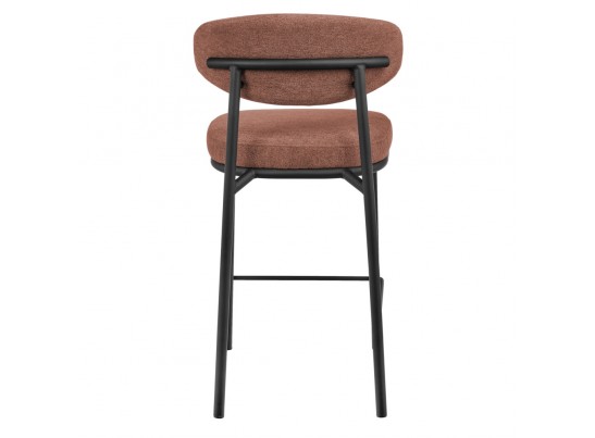 Стул полубарный Lucas 2 терракотовый шенилл с чёрными ножками в Каменске-Уральском