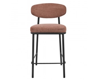 Стул полубарный Lucas 2 терракотовый шенилл с чёрными ножками