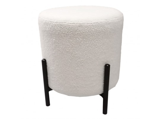 Стул-пуф Otis белый, искусственный мех в Каменске-Уральском