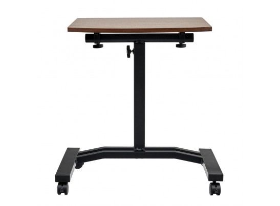 Стол многофункциональный на колёсах, 48x40 см, «РОЛЕТ», 1 ножка, регул.высота, мдф, металл, тёмн. дерево, чёрный в Каменске-Уральском