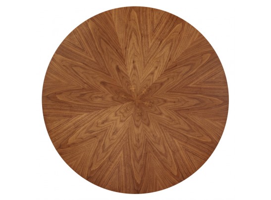 Стол Liverpool диам.110см, шпон орех лучевой набор, с чёрными ножками в Каменске-Уральском