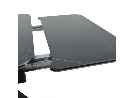 Стол Arthur раскладной 120-184x80x75см, керамогранит чёрный мрамор Greys Black, чёрный в Каменске-Уральском