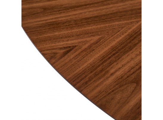 Стол Liverpool диам.110см, шпон орех лучевой набор, с чёрными ножками в Каменске-Уральском