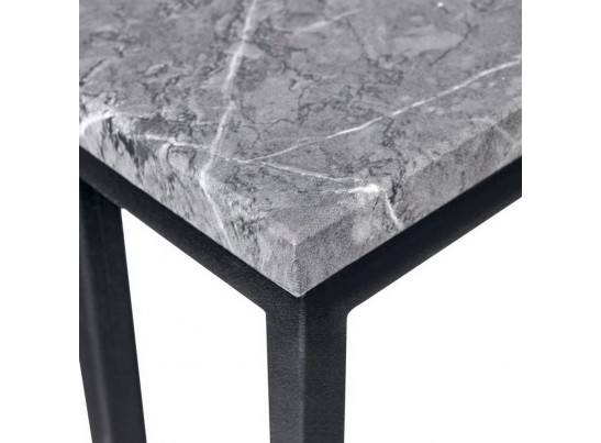 Придиванный столик Loft 35x35см, серый мрамор с чёрными ножками в Каменске-Уральском