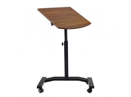 Стол многофункциональный на колёсах, 48x40 см, «РОЛЕТ», 1 ножка, регул.высота, мдф, металл, тёмн. дерево, чёрный в Каменске-Уральском