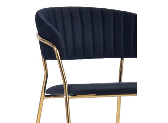 Комплект из 4-х стульев Turin чёрный с золотыми ножками в Каменске-Уральском