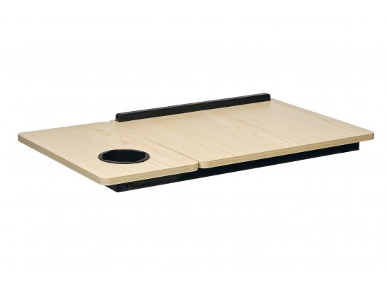 Стол складной с подъёмной крышкой и подстаканником «ВИТА», 55x32x25см, мдф, металл, св.дерево, черный в Каменске-Уральском