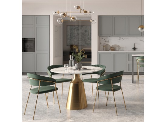 Комплект из 4-х стульев Turin чёрный с золотыми ножками в Каменске-Уральском