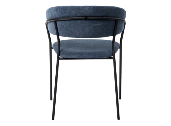 Комплект из 2-х стульев Turin синий вельвет с чёрными ножками в Каменске-Уральском