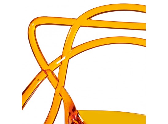 Комплект из 4-х стульев Masters прозрачный оранжевый в Каменске-Уральском