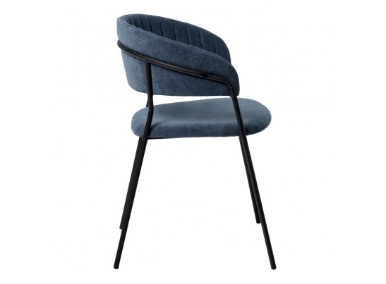 Комплект из 2-х стульев Turin синий вельвет с чёрными ножками в Каменске-Уральском