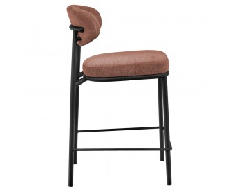 Стул полубарный Lucas 2 терракотовый шенилл с чёрными ножками