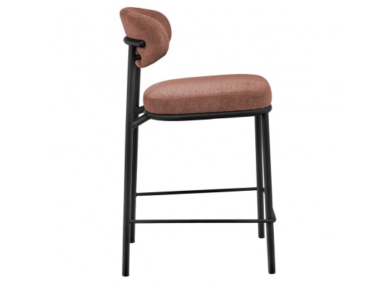 Стул полубарный Lucas 2 терракотовый шенилл с чёрными ножками в Каменске-Уральском