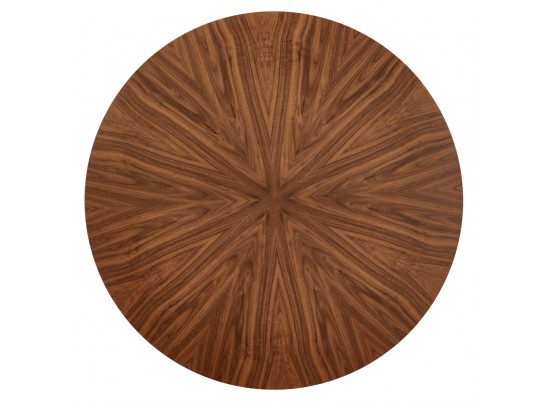 Стол Liverpool диам.110см, шпон орех лучевой набор, с чёрными ножками в Каменске-Уральском